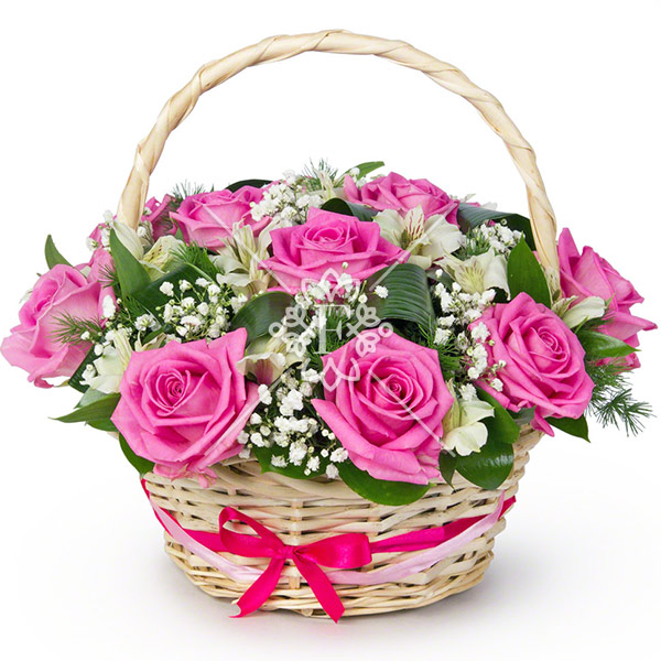 Моя нежность – корзина с розовыми розами Моя нежность - корзина с розовыми розами
